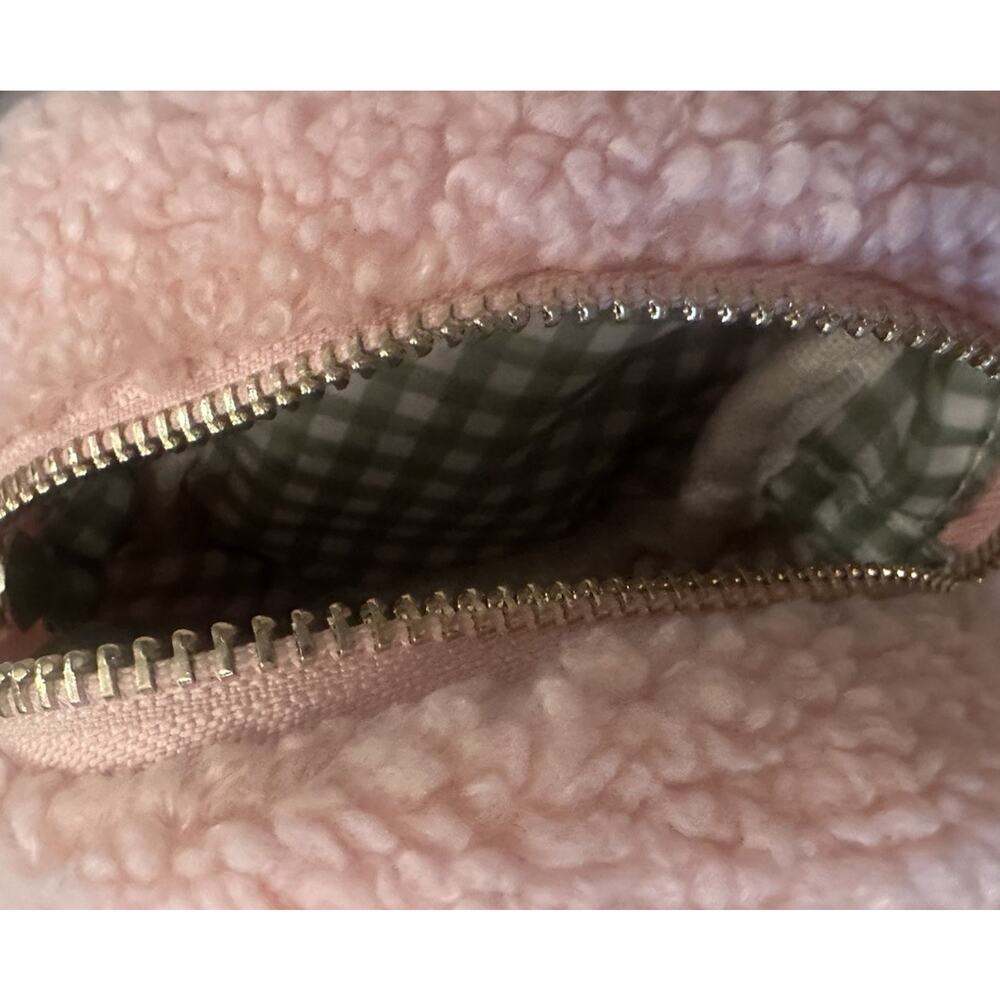 The Darling Effect Teddy Zippered Pouch Pink Plush Christmas Tree Circle - Picture 3 of 3